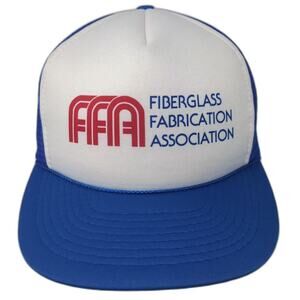 Players Trucker Hat Blue White L Mesh Back Snapback FFA Fiberglass Fabrication
